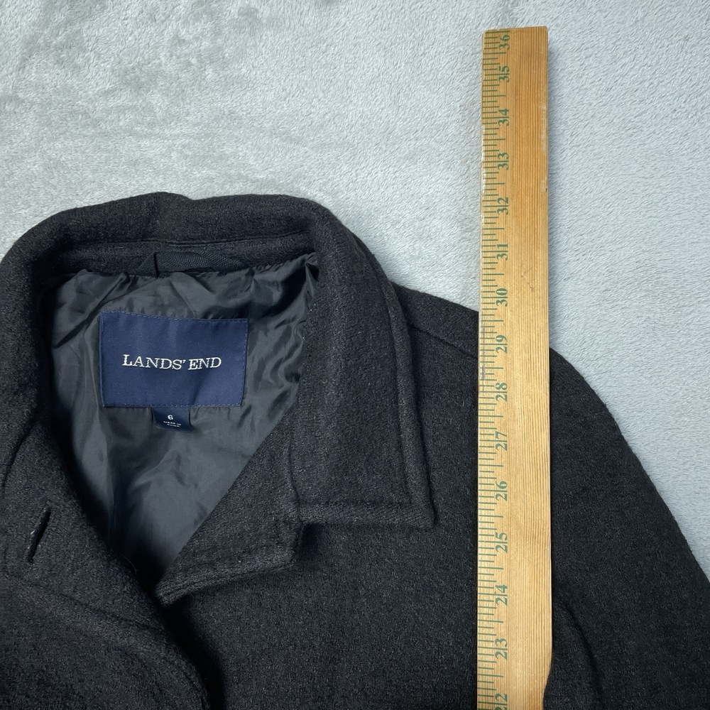 Lands' End Women's Size 6 Coat Black Wool Blend H0704 - Picture 2 of 6